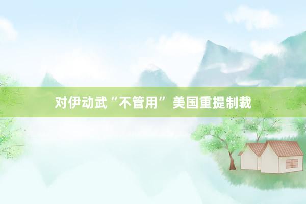对伊动武“不管用” 美国重提制裁