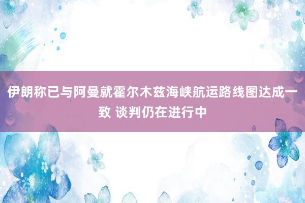 伊朗称已与阿曼就霍尔木兹海峡航运路线图达成一致 谈判仍在进行中