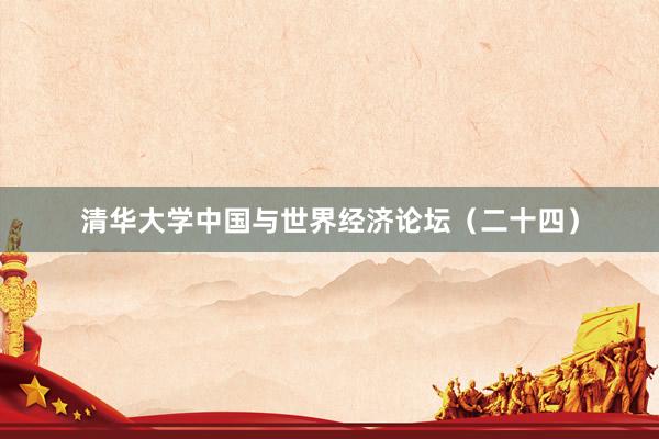 清华大学中国与世界经济论坛（二十四）