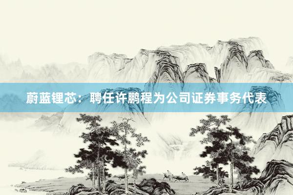 蔚蓝锂芯：聘任许鹏程为公司证券事务代表