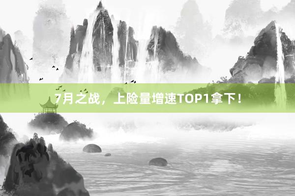 7月之战，上险量增速TOP1拿下！
