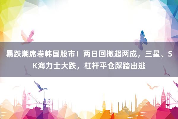 暴跌潮席卷韩国股市！两日回撤超两成，三星、SK海力士大跌，杠杆平仓踩踏出逃