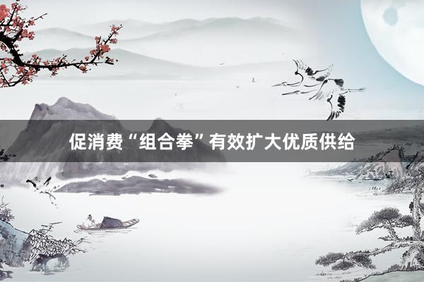 促消费“组合拳”有效扩大优质供给