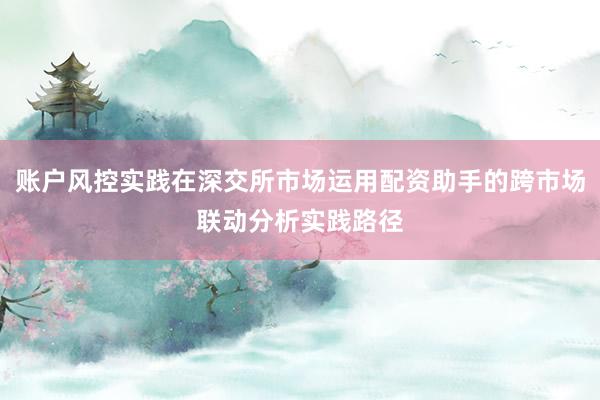 账户风控实践在深交所市场运用配资助手的跨市场联动分析实践路径