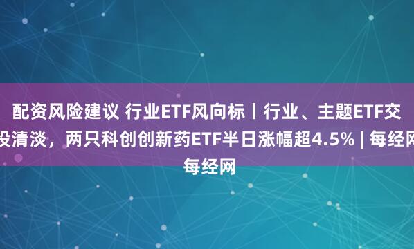 配资风险建议 行业ETF风向标丨行业、主题ETF交投清淡，两只科创创新药ETF半日涨幅超4.5% | 每经网