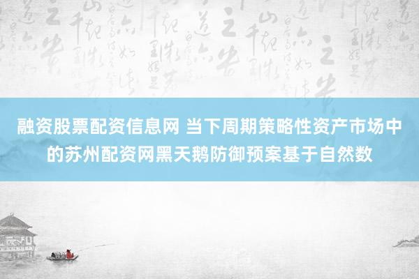 融资股票配资信息网 当下周期策略性资产市场中的苏州配资网黑天鹅防御预案基于自然数