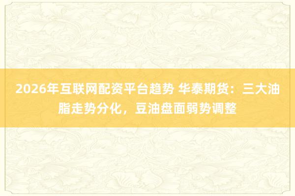 2026年互联网配资平台趋势 华泰期货：三大油脂走势分化，豆油盘面弱势调整