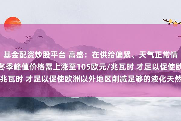 基金配资炒股平台 高盛：在供给偏紧、天气正常情景下 预计TTF天然气冬季峰值价格需上涨至105欧元/兆瓦时 才足以促使欧洲以外地区削减足够的液化天然气需求